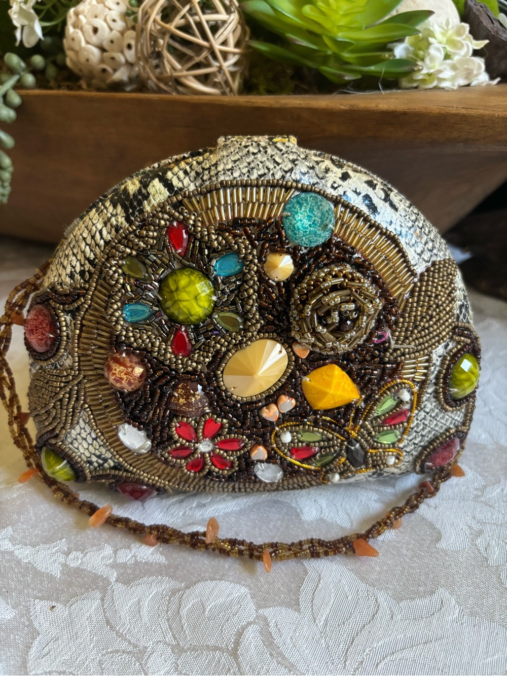 Beaded Multicolor Embellished Mini Evening Bag.